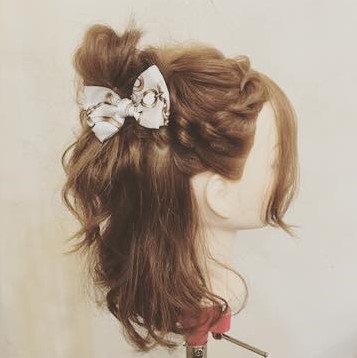 ロープ編みとカールで作る！ふわふわハーフアップお団子♡ - side2