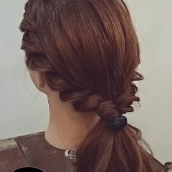 顔回りすっきりなのに超華やか!ローポニーアレンジ ヘアアレンジ ミディアムヘア