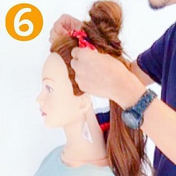 海外ガールに人気！ルーズなお団子が可愛いハーフアップシニヨン☆　ヘアアレンジ　ロングヘア