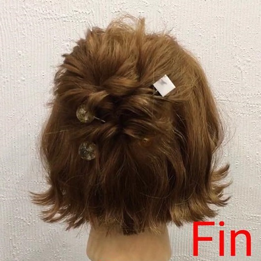 ヘアバトンで周りと差がつく◎ボブの方におすすめのくるりんぱ×ハーフアップアレンジtop