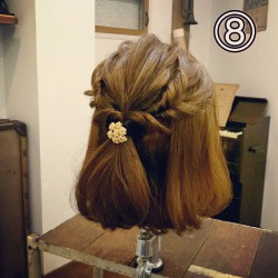 ちょっとしたイメチェンに♪ワンランク上のくるりんぱ×ハーフアップアレンジ ヘアアレンジ ショートヘア