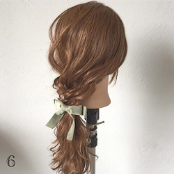 三つ編みとロープ編みの編みおろしアレンジ ヘアアレンジ ロングヘア