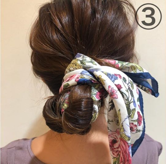おしゃれ大人女性のたしなみ”スカーフ”できれいめお団子3