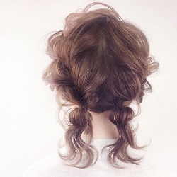 360度どこから見ても可愛い♡個性派ツイン編み込み ヘアアレンジ ミディアムヘア