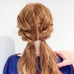 ロープ編みで作る☆個性派ツインテール ヘアアレンジ ロングヘア