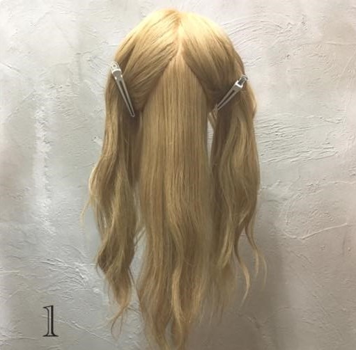 ロープ編みで編みおろしヘアアレンジ♪1