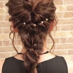 特別な日にぴったり!四つ編みの丸型ダウンスタイル☆ ヘアアレンジ ロングヘア
