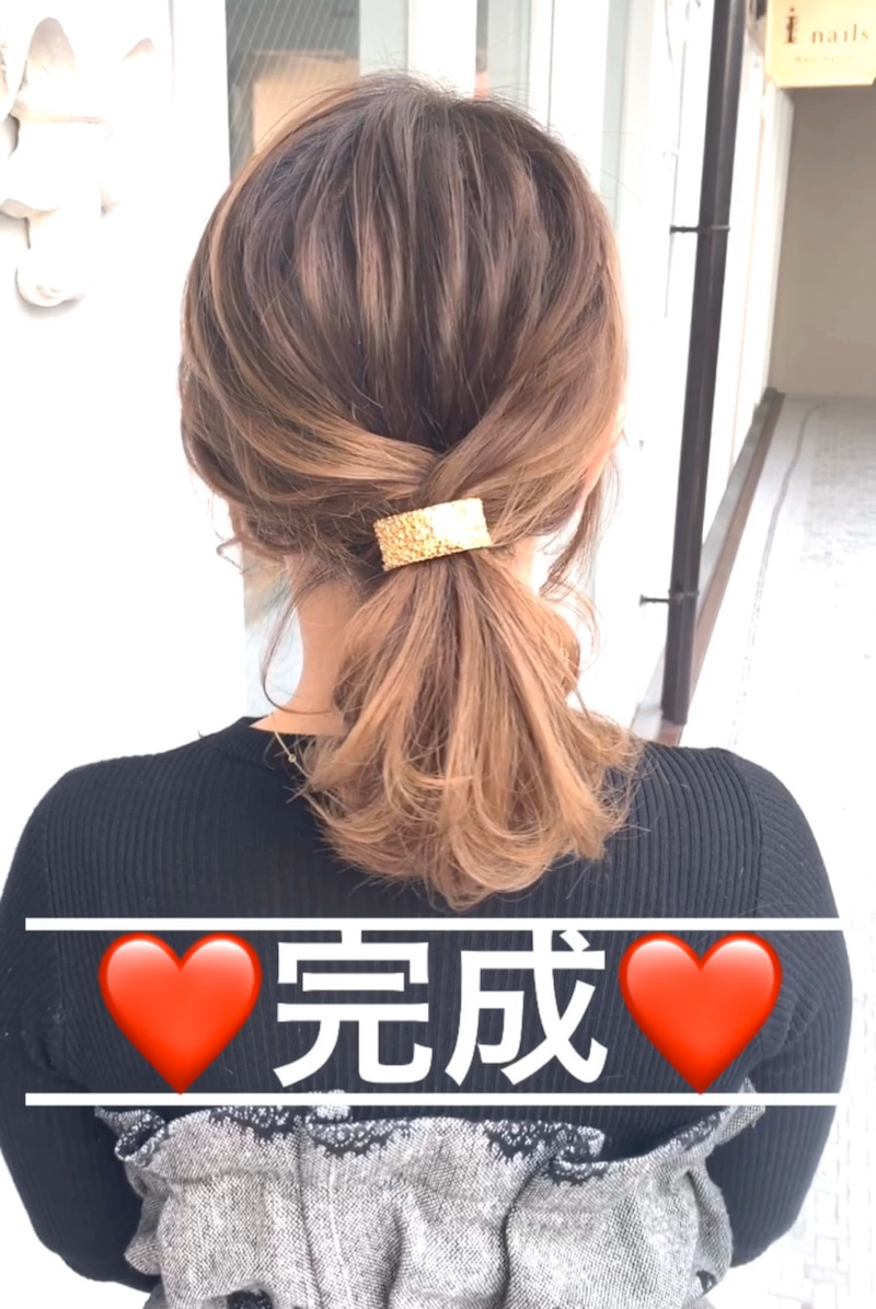 ちょっとの工夫でかわいい超簡単アレンジ☆ミディアムさん向けポニーテール8