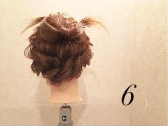 ビックリボンで豪華に♪ヘアアクセなしでも映えるアップアレンジ！６