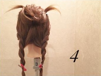 ビックリボンで豪華に♪ヘアアクセなしでも映えるアップアレンジ！４