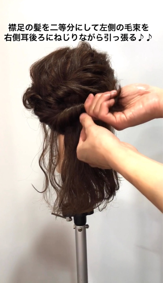 入学式におすすめ!華やかなシニヨン風アレンジ♪☆3