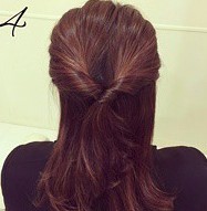 ヘアゴム１つで簡単にできる！ゆるふわ感満載のくるりんぱハーフアップ♪☆4