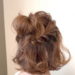 人と差が付く!ロープ編みでもっと可愛い高めハーフアップお団子 ヘアアレンジ ロングヘア