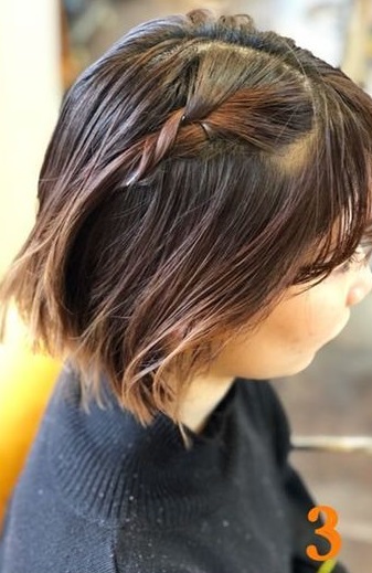 ショートヘアにオススメ☆前からみてもとっても可愛い三つ編みアレンジ3