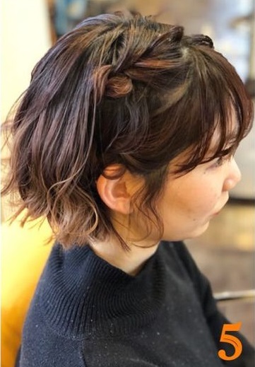 ショートヘアにオススメ☆前からみてもとっても可愛い三つ編みアレンジ5