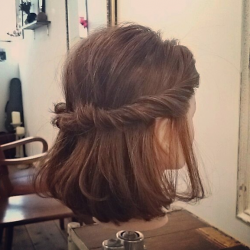 ボブ ハーフアップ ヘアレシピ 頭美人 ボブ ハーフアップ ヘアレシピ 頭美人