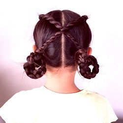 運動する時にもピッタリなアクティブアレンジ☆三つ編みで作るダブルリング ヘアアレンジ 子供