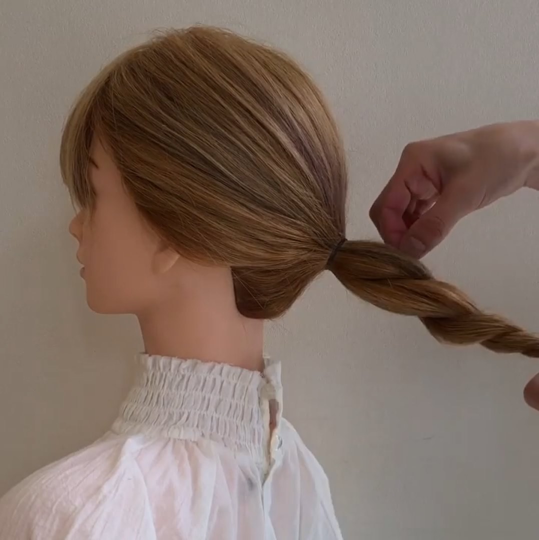 巻かなくてもできる！ロープ編みだけで作る簡単シニヨンヘアー2