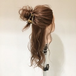 ささっとまとめたい時にピッタリ☆ルーズ感がオシャレな時短お団子ハーフアップ ヘアアレンジ ロングヘア