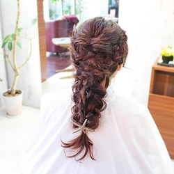 最高に可愛い!リッチな編み下ろしアレンジ ヘアアレンジ ロングヘア