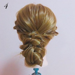 しっかりまとまって崩れない!ロープ編みと三つ編みで作る上品お団子アレンジ ヘアアレンジ ロングヘア