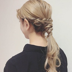可愛いくて上品でちょっと個性的☆ロープ編みだけで作れる欲張りローポニテ ヘアアレンジ ロングヘア