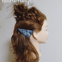 くるりんぱとロープ編みで簡単お団子ハーフアップアレンジ☆ ヘアアレンジ ロングヘア