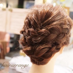 結婚パーティー向けゆる編みアップスタイル☆ ヘアアレンジ ロングヘア