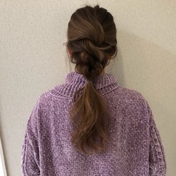 後ろ姿にインパクトを!ロープ編みで作る大人なローポニーテール ヘアアレンジ ロングヘア