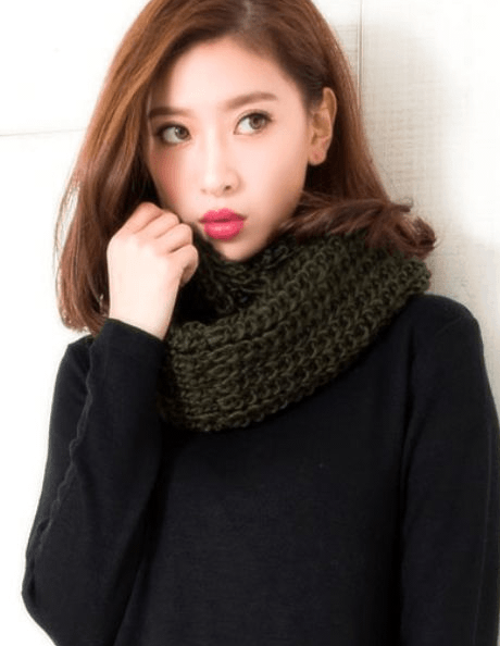 スヌードに似合うヘアスタイル ヘアスタイル 頭美人