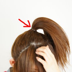 編みこみラインを入れたお団子ヘアースタイル2