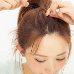 大判ストール×デコ出しポニーのキュートな簡単アレンジ☆1