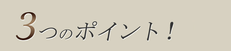 3つのポイント！