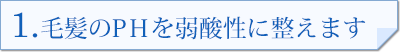 1.毛髪のPHを弱酸性に整えます